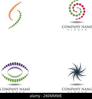 set  vortex circle logo and symbols template icons app Stock Vector