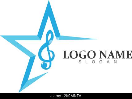 Star Note Music Icon Logo Design Template Stock Vector