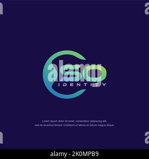 SO Initial letter circular line logo template vector with gradient color Stock Vector