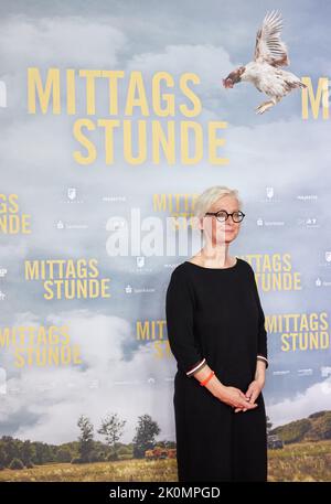 Husum, Germany. 12th Sep, 2022. Dörte Hansen, novelist, comes to the premiere of the film 'Mittagsstunde' at Kino-Center-Husum. Credit: Georg Wendt/dpa/Alamy Live News Stock Photo