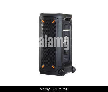 Modern Bluetooth Speaker Isolated on White Background Stock Photo