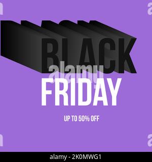 Mega sale special offer Black friday Sale banner promotion. Vector illustration purple color Stock Vector
