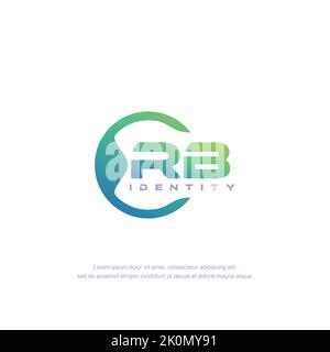 RB Initial letter circular line logo template vector with gradient color Stock Vector
