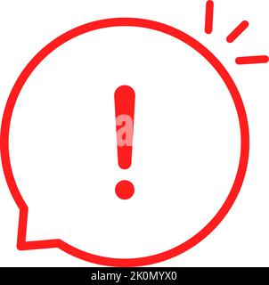 red linear attention icon like emphasis Stock Vector