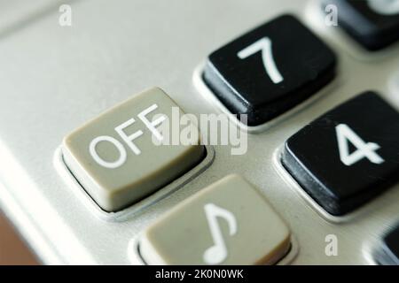 'close up of off' button on a calculator Stock Photo