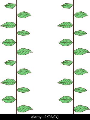 Seamless pattern with Colored hand drawind geometrical leaves. Trendy textile vector print Stock Vector