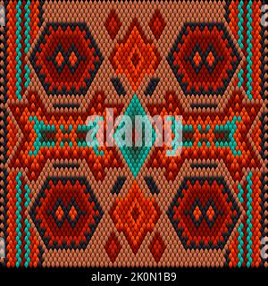 Ornament, mosaic, ethnic, folk pattern. It is made in bright, juicy, perfectly matching colors. Stock Vector