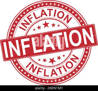 Grunge red inflation word rubber seal stamp on white background Stock Vector