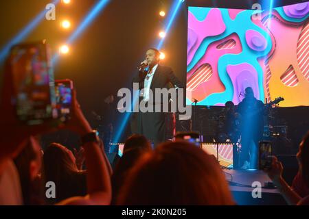 Miami, USA. 10th Sep, 2022. MIAMI, FLORIDA - SEPTEMBER 10: Florentino Primera performs live on stage during the Servando y Florentino 'En Tu Ciudad' Tour 2022 at James L. Knight Center on September 10, 2022 in Miami, Florida. (Photo by JL/Sipa USA) Credit: Sipa USA/Alamy Live News Stock Photo