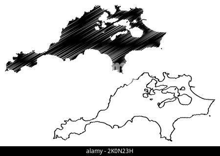 Rottnest island western australia map silhouette region territory ...