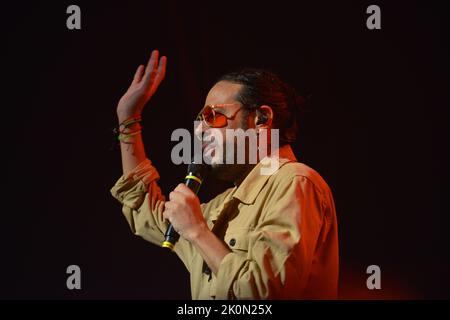 Miami, USA. 10th Sep, 2022. MIAMI, FLORIDA - SEPTEMBER 10: Florentino Primera performs live on stage during the Servando y Florentino 'En Tu Ciudad' Tour 2022 at James L. Knight Center on September 10, 2022 in Miami, Florida. (Photo by JL/Sipa USA) Credit: Sipa USA/Alamy Live News Stock Photo