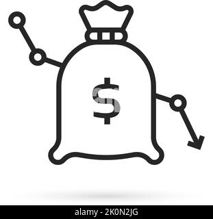 forecast of reduce with linear bag Stock Vector