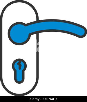 Door Handle Icon. Editable Bold Outline With Color Fill Design. Vector Illustration. Stock Vector