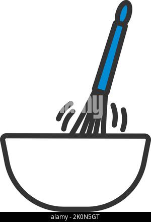 Corolla Mixing In Bowl Icon. Editable Bold Outline With Color Fill Design. Vector Illustration. Stock Vector