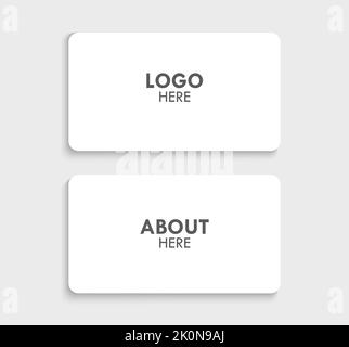 Business Card Blank White Mockup Round Corner Corporate Identity Template Stock Vector