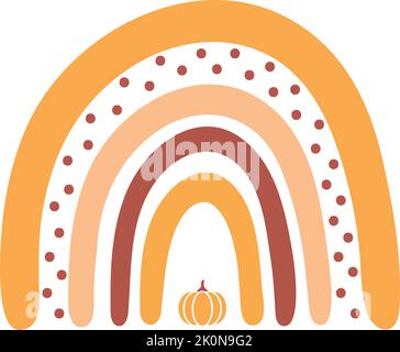 vector illustration of fall, autumn rainbow. Stock Vector