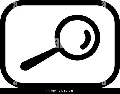 Search magnifying glass line icon vector sign. Linear style pictogram isolated on white. Find symbol, logo illustration. Editable stroke. Pixel Stock Vector