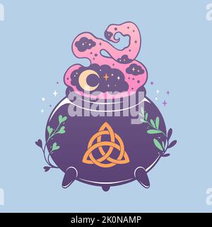 witchs cauldron Halloween vector illustration Stock Vector