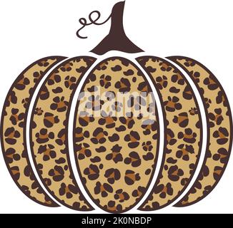vector illustration of a leopard pumpkin. Stock Vector