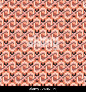 Stylish seamless geometric pattern design. All over design ornamental repeat texture. Abstract background of hexagons for textile Stock Vector