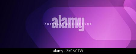 Deep purple and pink colours gradient wide abstract background. Abstract modern trendy color gradient banner with geometric shapes. Vector Stock Vector