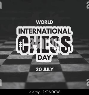 World International Chess Day 20th JULY - Vector Chess Day Artwork Stock Vector