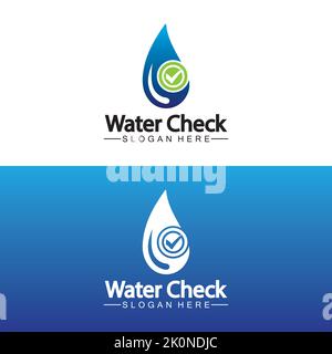 water drop check logo vector icon illustration Stock Vector