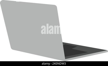 Isometric image of a laptop on a transparent background in gray tints. Isolate. Sticker. Icon. Suitable for banner, label, wallpaper, poster, postcard. Copyspase. Isolate. Vector illustration Stock Vector