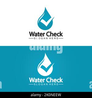 water drop check logo vector icon illustration Stock Vector