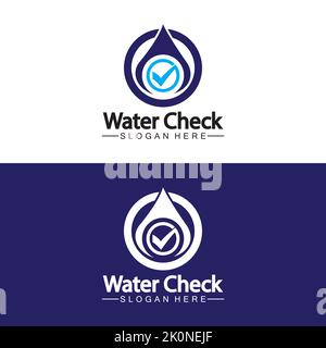 water drop check logo vector icon illustration Stock Vector