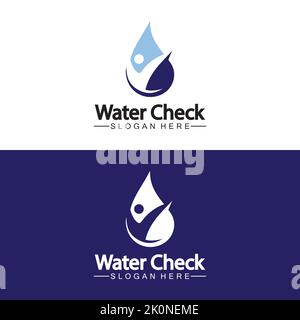 water drop check logo vector icon illustration Stock Vector
