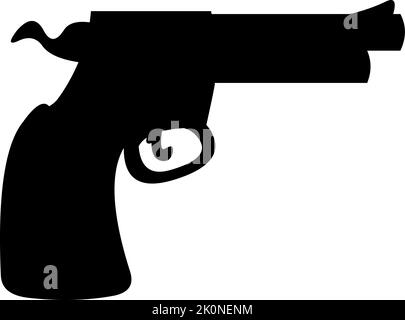 Vector illustration of icon black color silhouette of a classic wild west sheriff or cowboy pistol Stock Vector