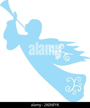 vector illustration of a trumpeting angel Stock Vector