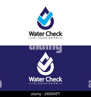 water drop check logo vector icon illustration Stock Vector