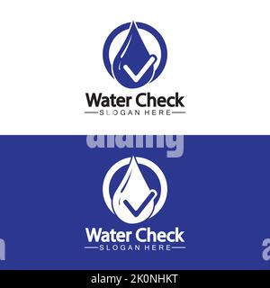 water drop check logo vector icon illustration Stock Vector