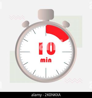 ten minutes icon . Vector illustration red icon Stock Vector
