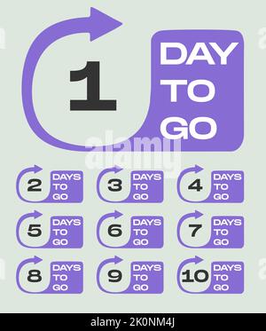 Countdown left days banner. count time sale. Nine, eight, seven, six, five, four, three, two, one, zero days left. Vector illustration. Vector illustr Stock Vector