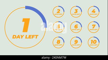 Number of days left to go badges. Vector illustration Stock Vector