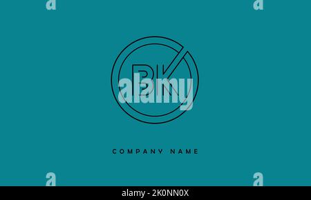 BK, KB Abstract Letters Logo Monogram Stock Vector