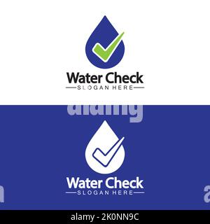 water drop check logo vector icon illustration Stock Vector