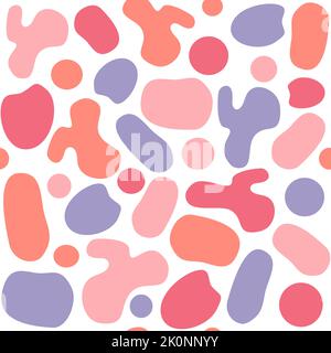 Abstract colorful terrazzo seamless vector pattern background illustration with pebbles and stones for interior design, textile, fabric and wrapping Stock Vector