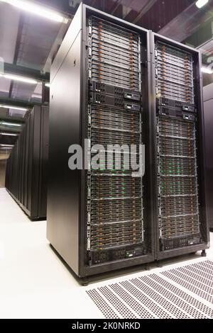 Server room in data center Stock Photo