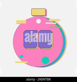 60 minutes timer, stopwatch or countdown icon. Time measure. Chronometr icon. Stock Vector illustration isolated on white background. Vector illustrat Stock Vector
