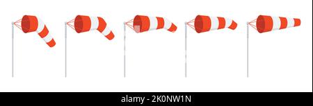 Windsock wind speed and direction chart vector illustration. Stock Vector