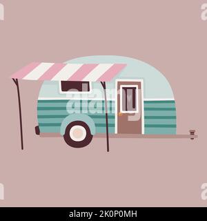 Trailer for camping Stock Vector