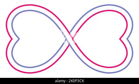 Logo infinity loop love heart yin yang wedding couple happiness Stock Vector