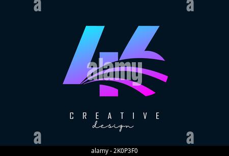 Colorful Creative number 46 4 6 logo with leading lines and road concept design. Number with geometric design. Vector Illustration with number and cre Stock Vector