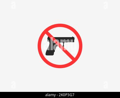 Vector illustration. Prohibiting sign for gun Stock Vector