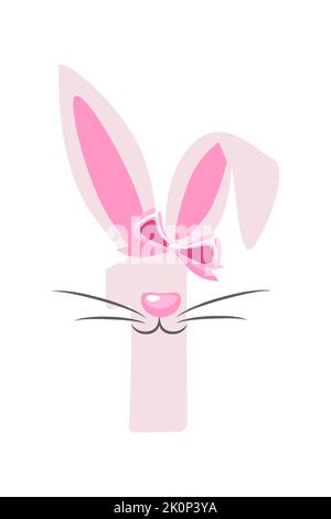 Funny bunny number 1 for kids. One digit in the form of a rabbit. Learn to count Stock Vector