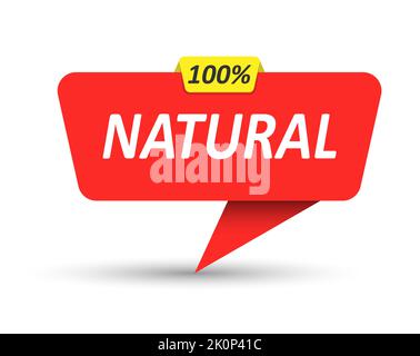 NATURAL. Vector banner, pointer, sticker, label or speech bubble. Template for websites, applications and creative ideas. Vector design Stock Vector